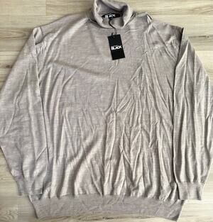 Westport Black Grey 100% Wool Long Sleeve Turtleneck Mens Sz 3XT Sweater NWT